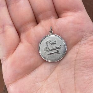 Vintage 925 Sterling Silver "Past President" Office Pendant Bracelet Charm